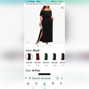 Black off the shoulder long casual summer dress
